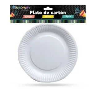 Olimpica - ZZ Plato Carton Blanco 8pcs