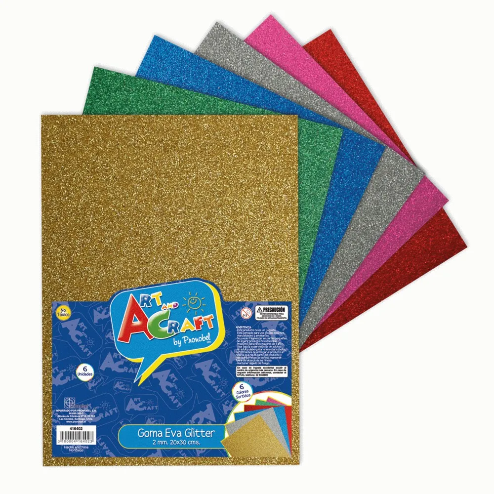 Jamila - Z Goma Eva Hoja Surtido Glitter 6 Colores