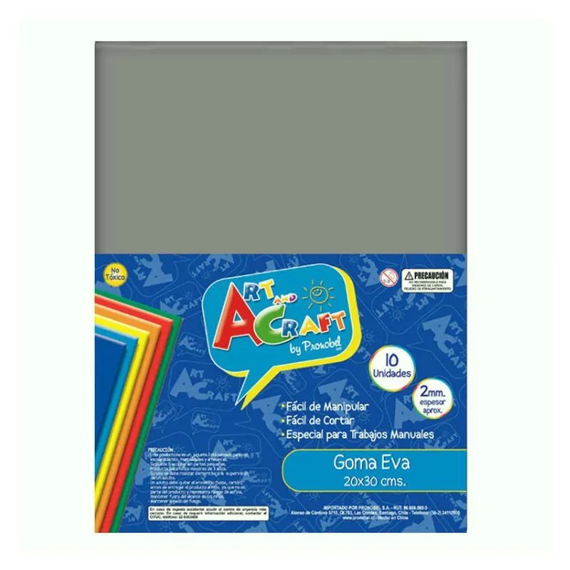 Goma Eva Hoja Lisa Gris