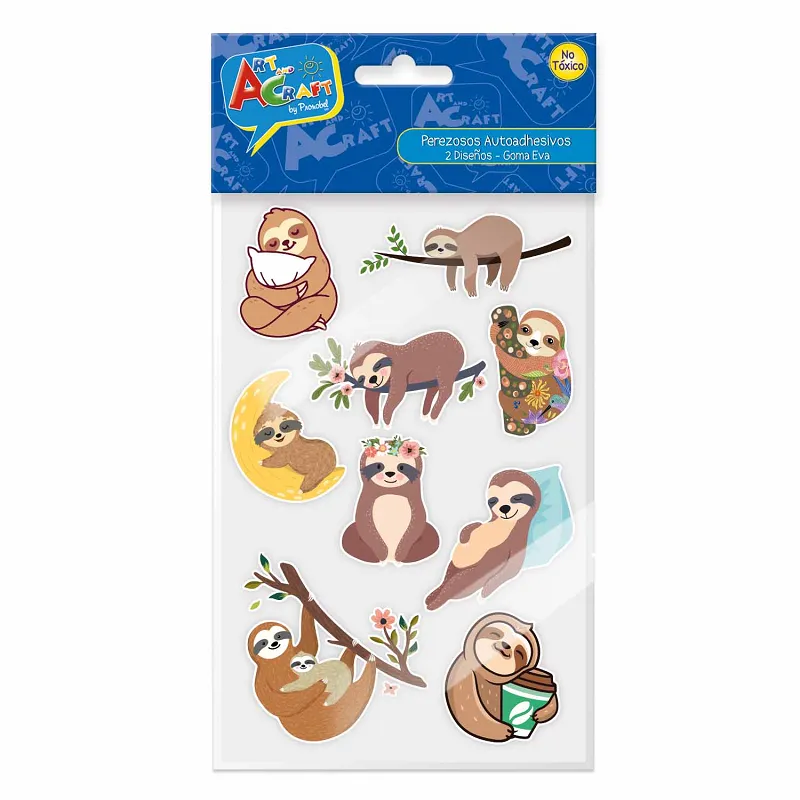 Jamila - Z Goma Eva Figuras Animales Peresosos Autoadhesivos