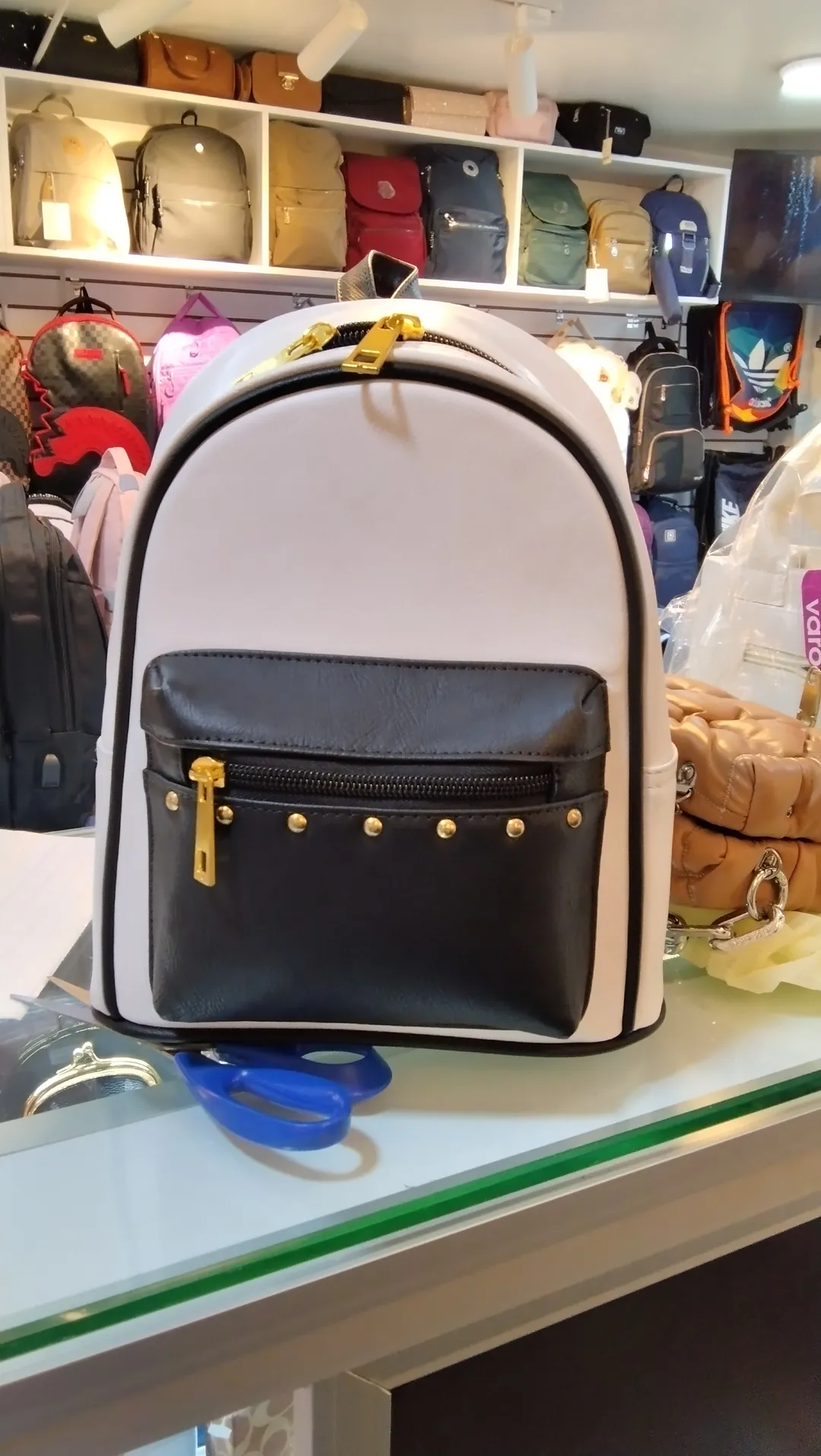 MORRAL BLANCO CON TACHES MINI