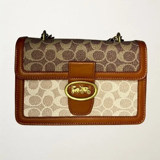 BOLSO IMPORTADO COACH EN CADENA DOBLE COMPARTIMENTO