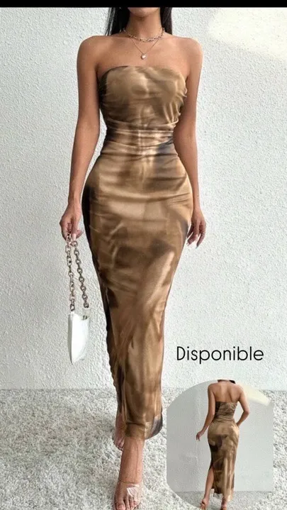 vestido floral talla s-M café