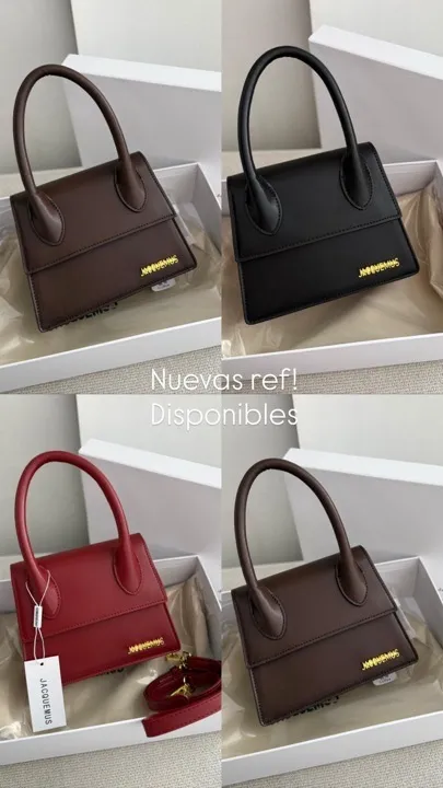 cartera jaquemus negra-café y roja