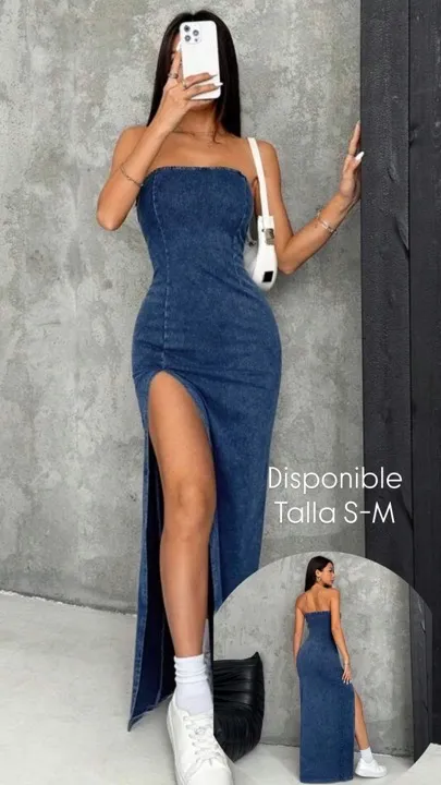 vestido tubo casual Jean talla S-M