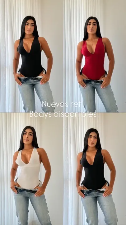 bodys ANWND básicos negro-rojo y blanco