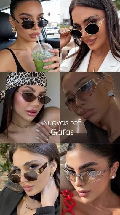 Gafas de metal cuadradas con marco geométrico