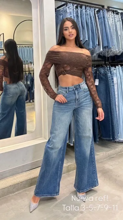 Jean cello Wide leg clásico ref 563M talla 3-5-7-9-11