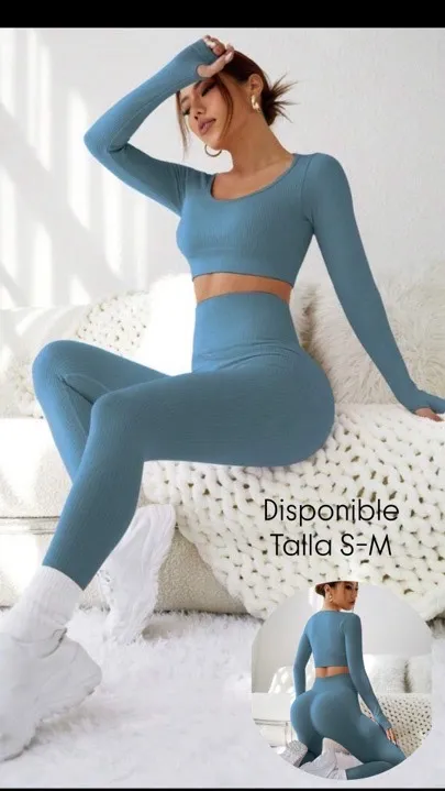 conjunto deportivo rib manga larga azul talla S-M