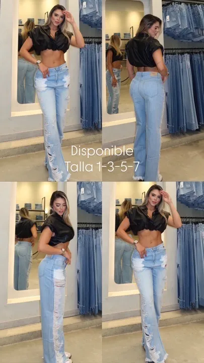 Jean cello claro rotos a los datos ref303BLD talla 1-3-5-7