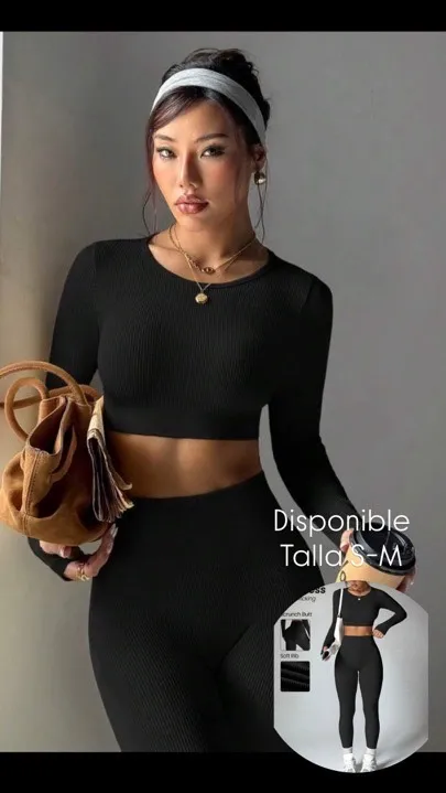 conjunto negro deportivo rib talla S-M