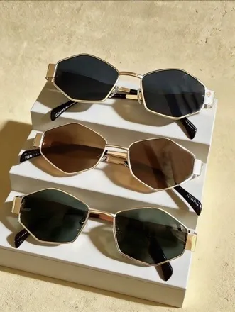 gafas de moda marco ovalado de metal unisex