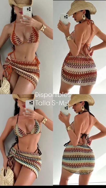 3 piezas bikini para mujer colores talla S-M-L