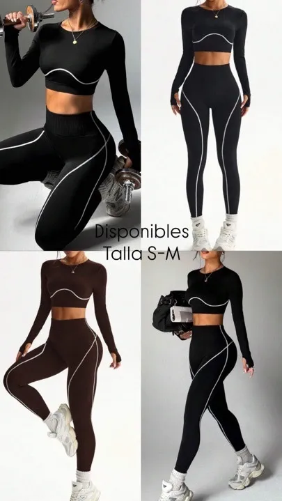 conjunto negro raya buso y café talla S-M