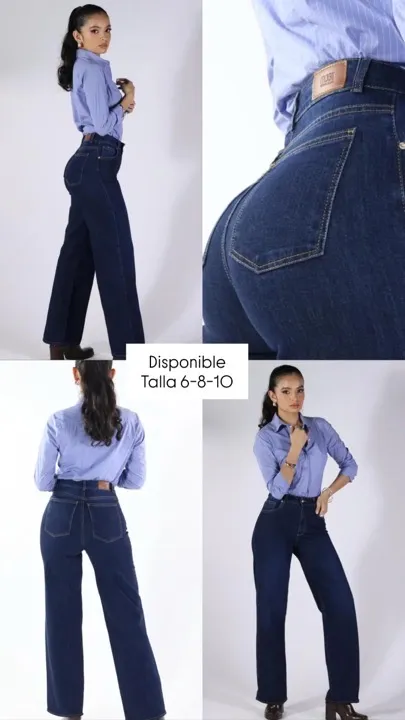 Wide leg strech azul profundo ref 2626 talla 6-8-10
