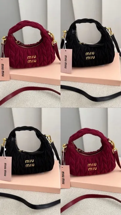 cartera terciopelo miu miu vino y negro
