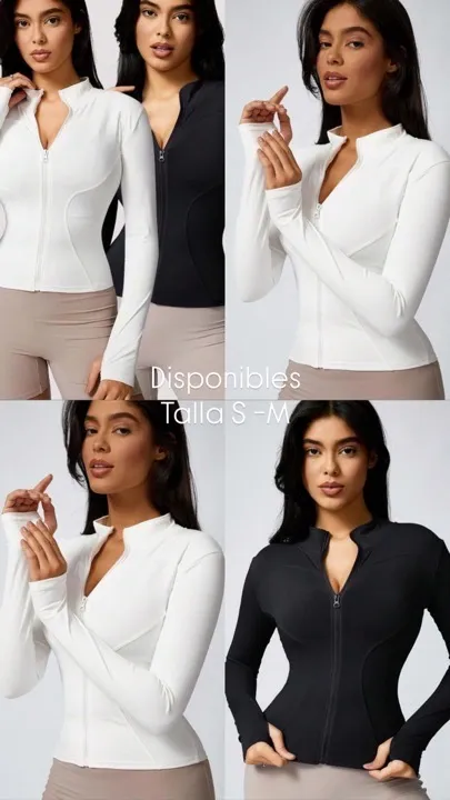 chaquetas deportivas licradas negra y blanca talla S-M