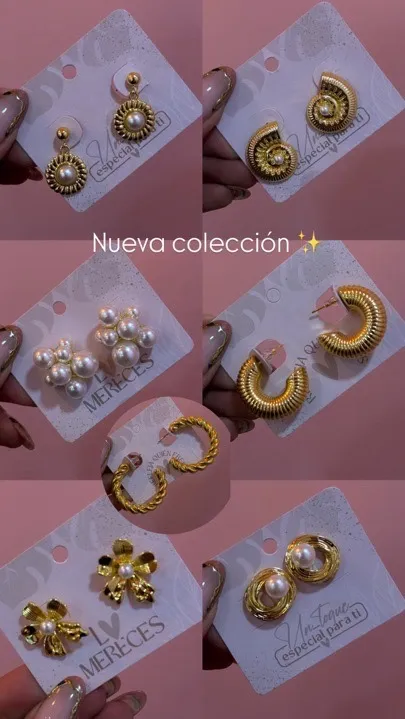 aretes flor y bolitas