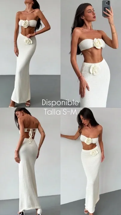 set top corto tipo bustier flor caqui talla S-m