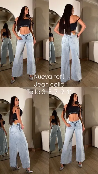 Jean cello detalle en la pretina color claro ref 757BL talla 3-5-7-9-11