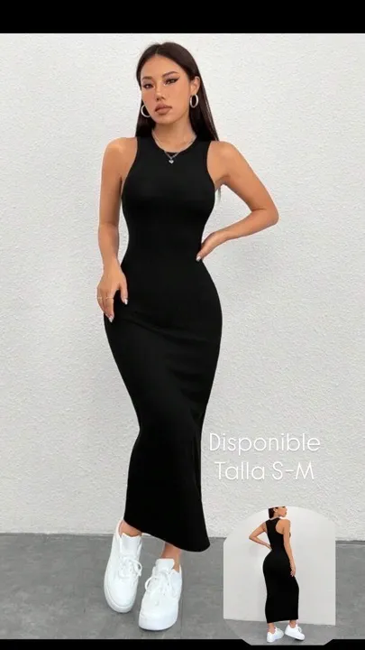 vestido ajustado negro talla s-M
