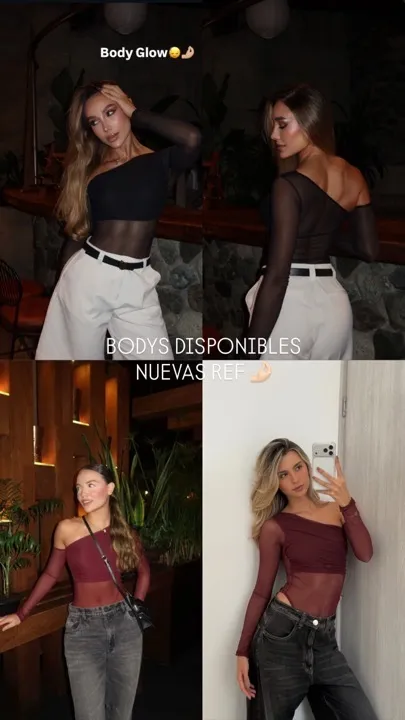 body tull glow tono vino y negro talla S-M