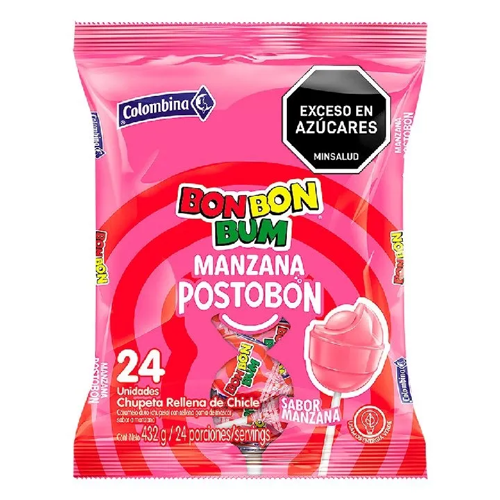 BON BON BUM MANZANA POSTOBON X 24 UND