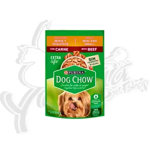 DOG CHOW  ADULTOS MINIS Y PEQUEÑOS CARNE - SOBRE 100GR