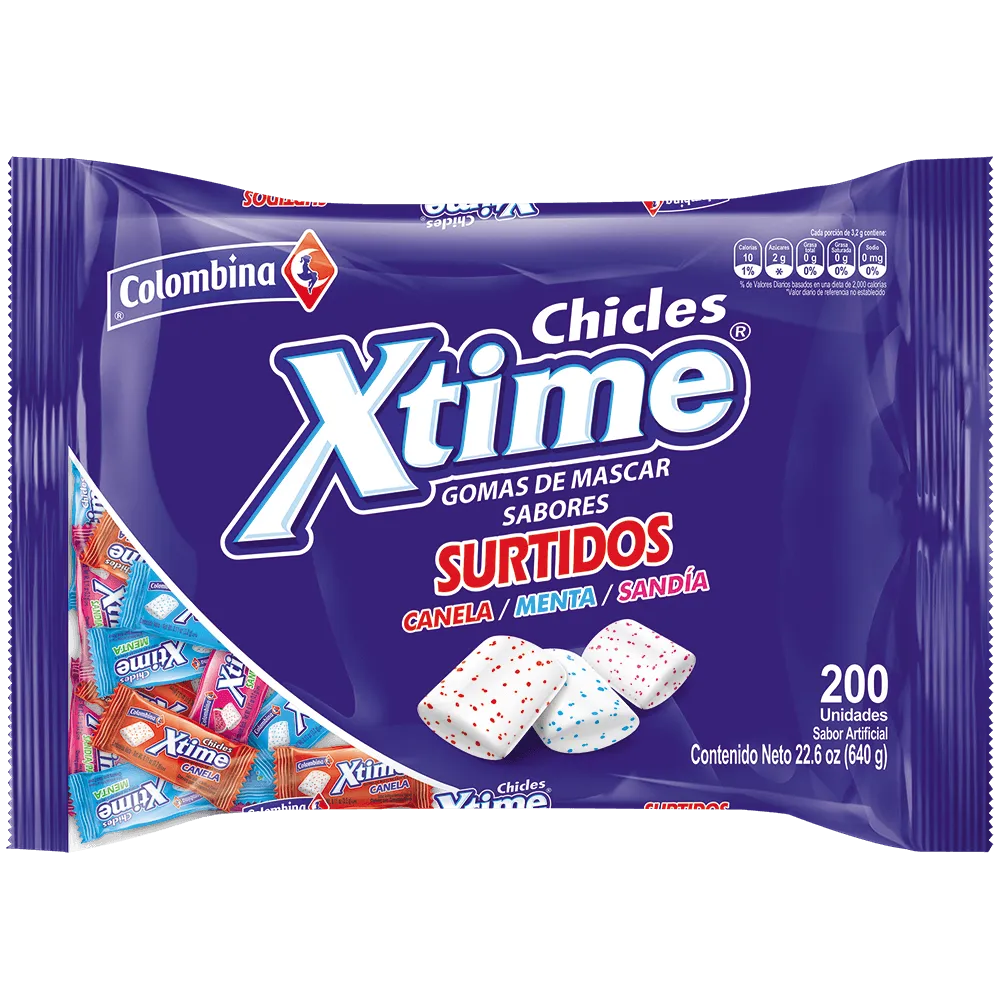 XTIME CHICLE SURTIDO X 200