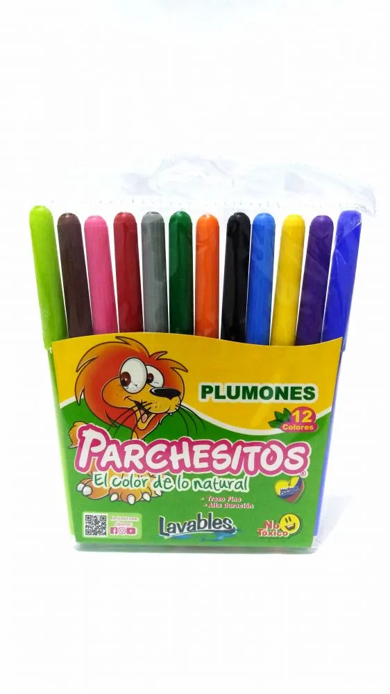 Plumon parchesitos x 12 marcadores