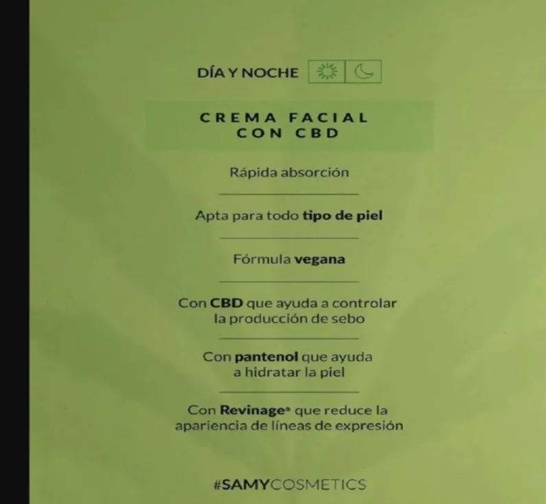 samy - Crema facial hidratante con cbd