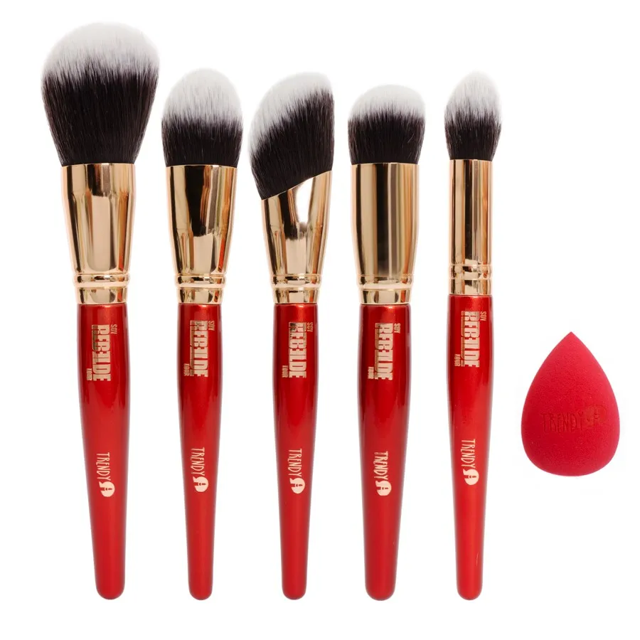 Trendy  - Kit de brochas profesional ROJO RBD 