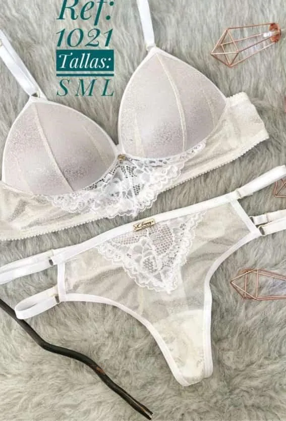 conjunto bra + panty blanco