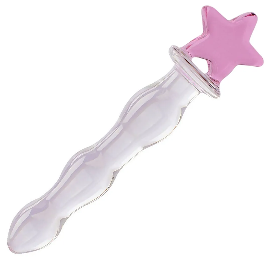 Dildo VIDRIO ESTRELLA TALLA M 18.5/14/3.0 (ROSA-TRANSPARENTE) DLD1008DH