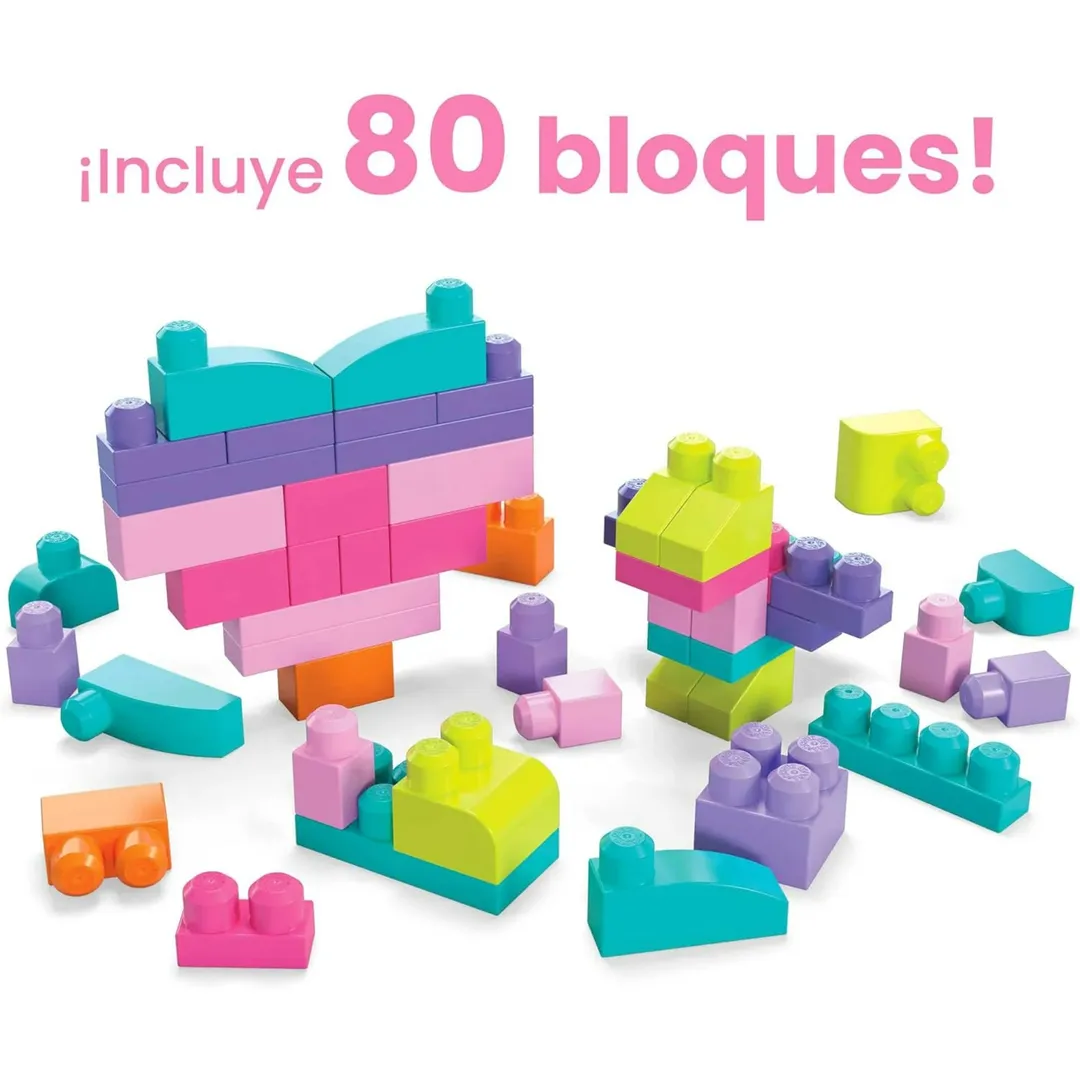 Mega Blocks Rosado - 80 Piezas