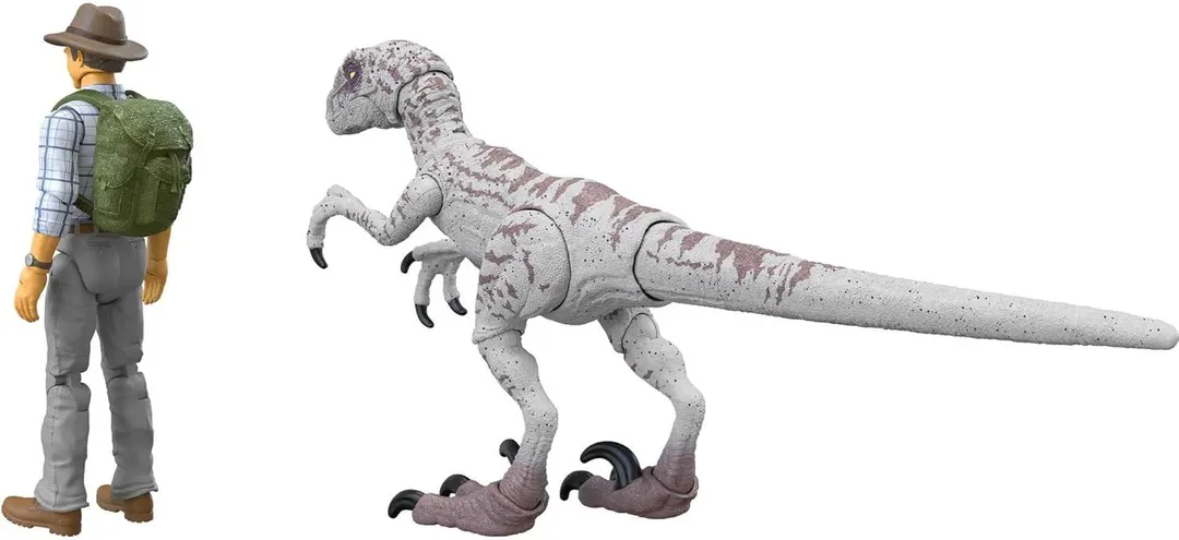 Jurassic Park Figuras De Dr Alan Y Dinosaurio Velociraptor