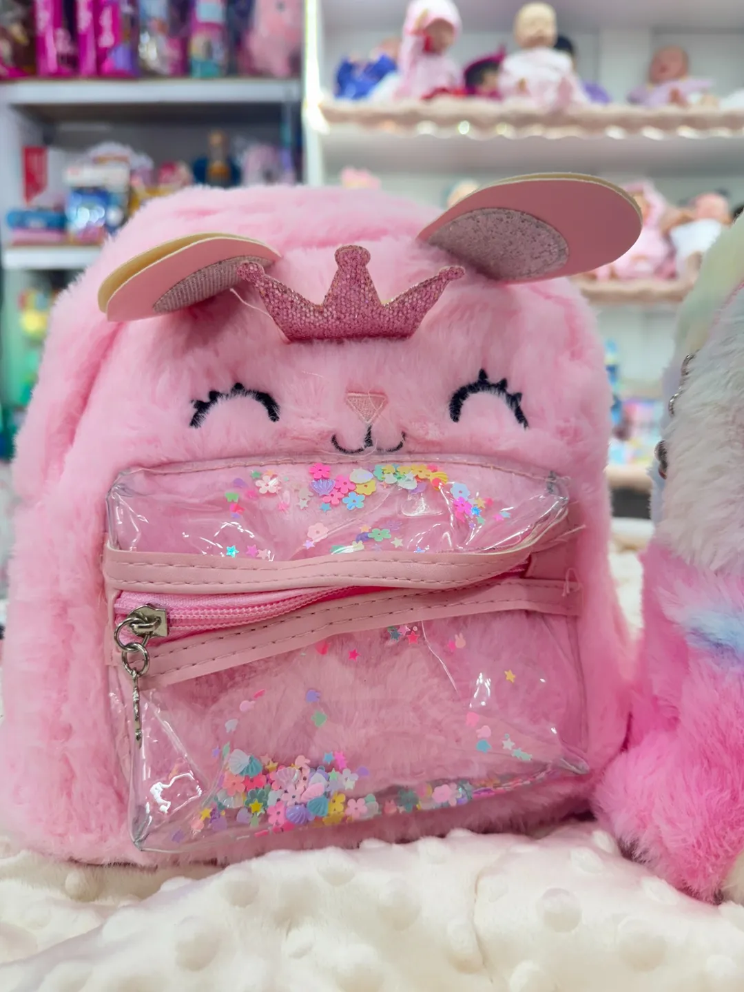 Bolso De Peluche Conejo Con Corona