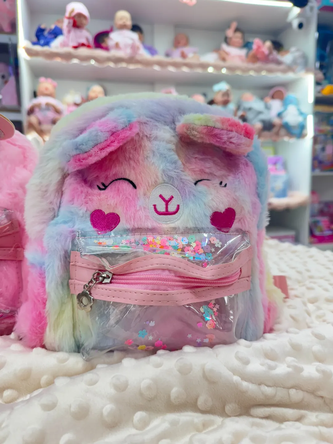 Bolso De Peluche Unicornio Arcoiris