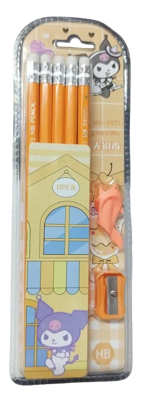 Set De Lapices Sanrio Color Naranja X10