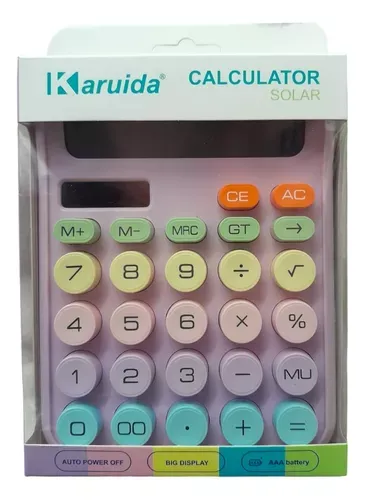 Calculadora Karuida Colores Pastel Grande