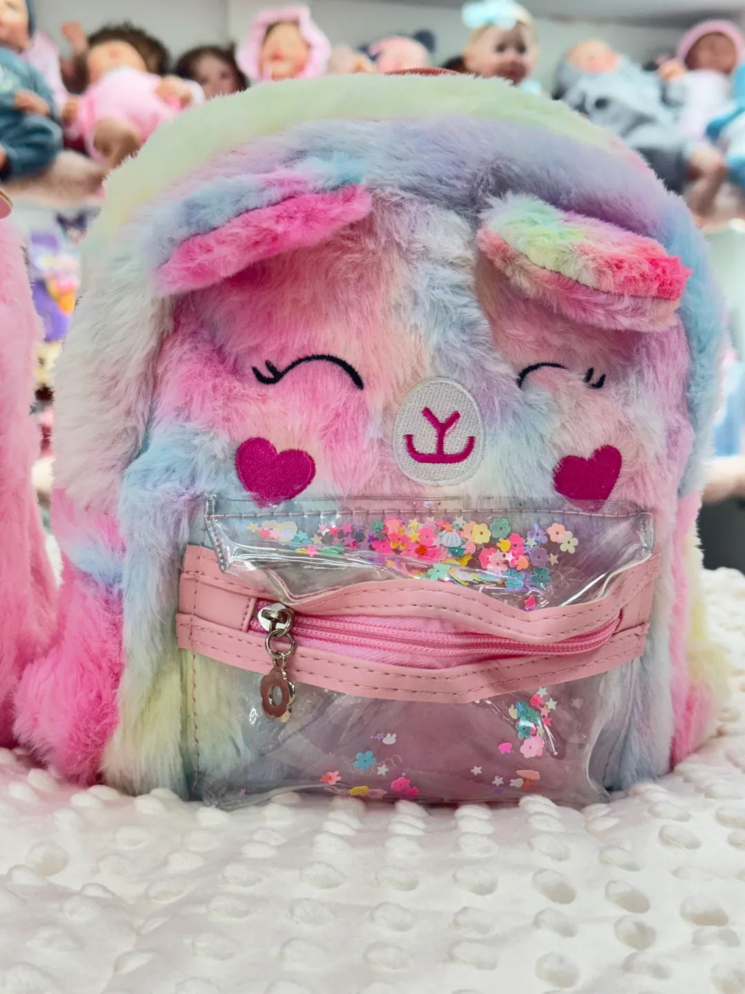 Bolso De Peluche Unicornio Arcoiris