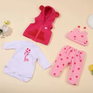 Conjunto Para Bebe De Jirafa Chaleco Fucsia