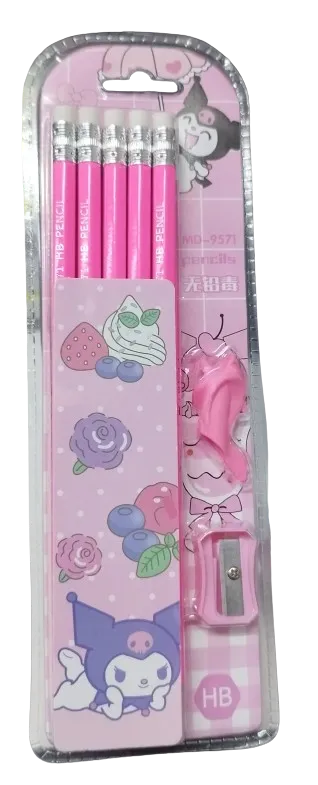 Set De Lapices Sanrio Color Rosados X10