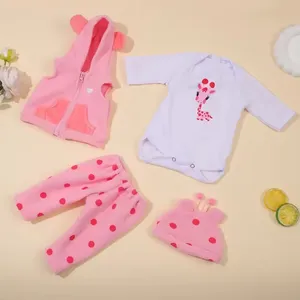 Conjunto Para Bebe De Jirafa Chaleco Rosado