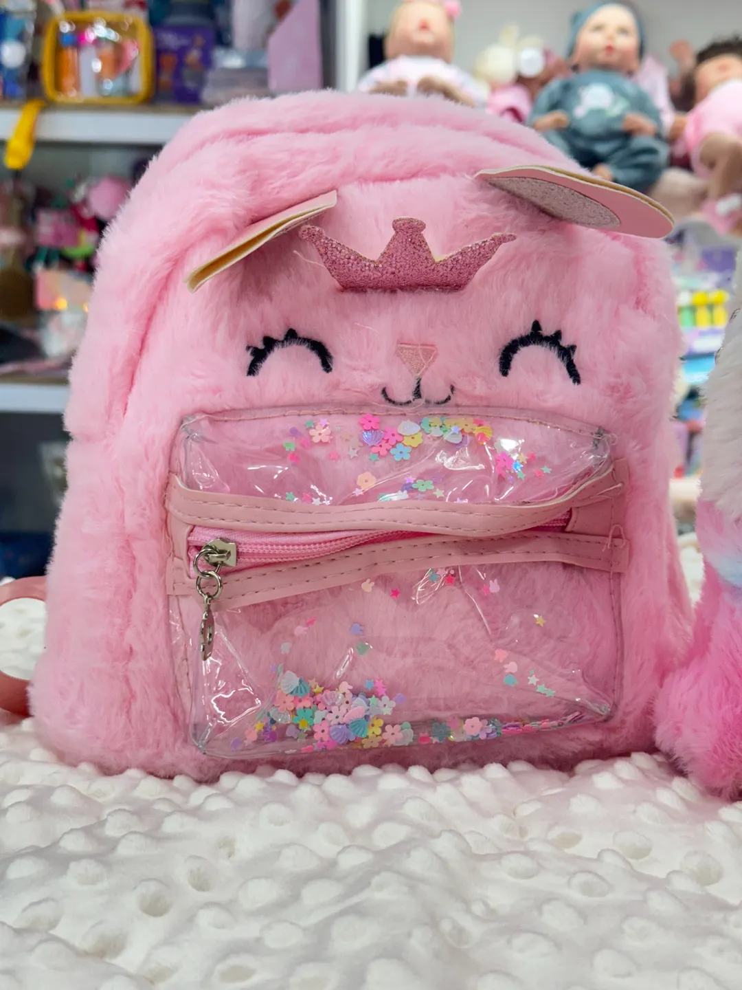 Bolso De Peluche Conejo Con Corona