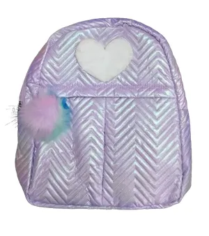 Bolso De Niña Kawaii Morado Corazon Blanco