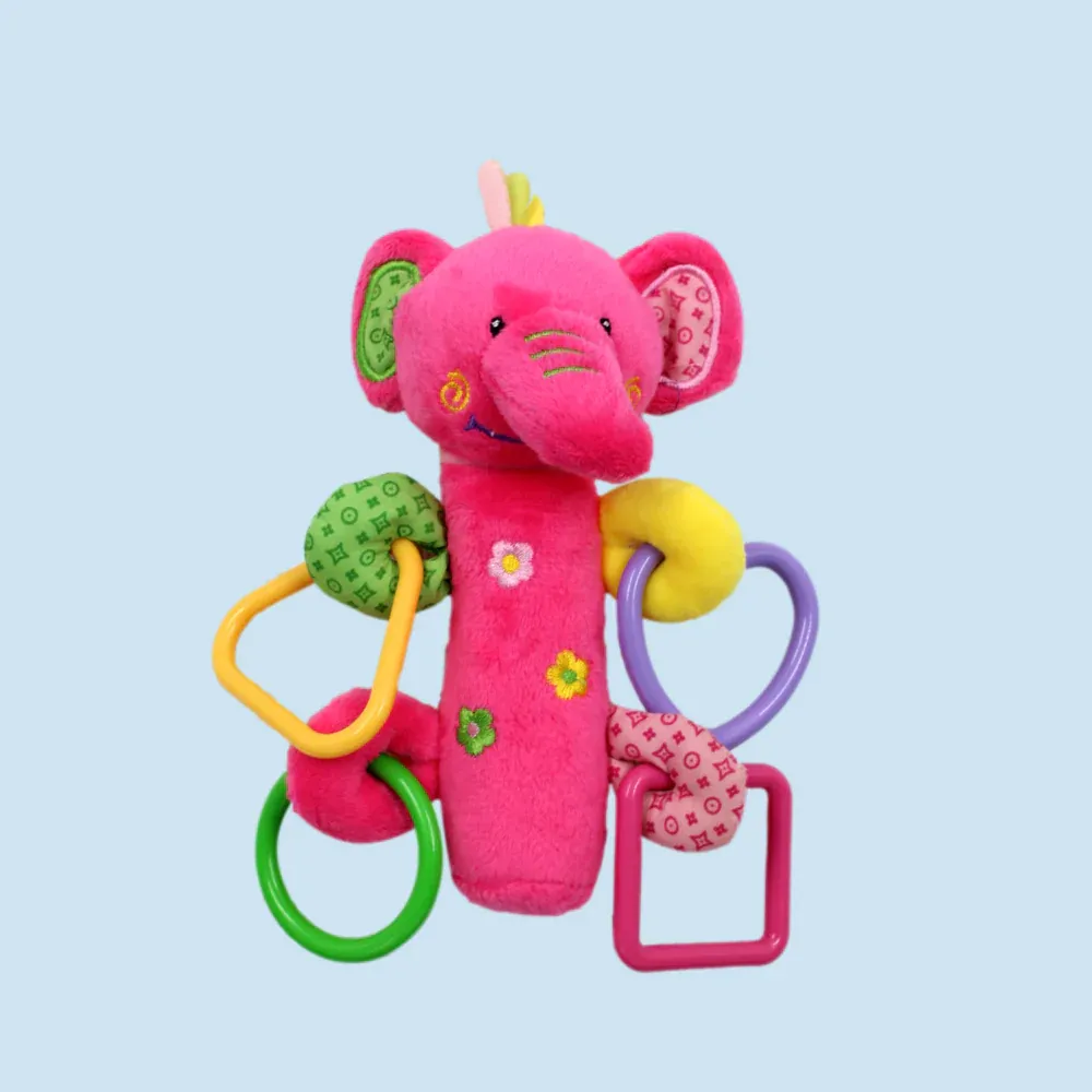 Sonajero Peluche De Elefante Rosado