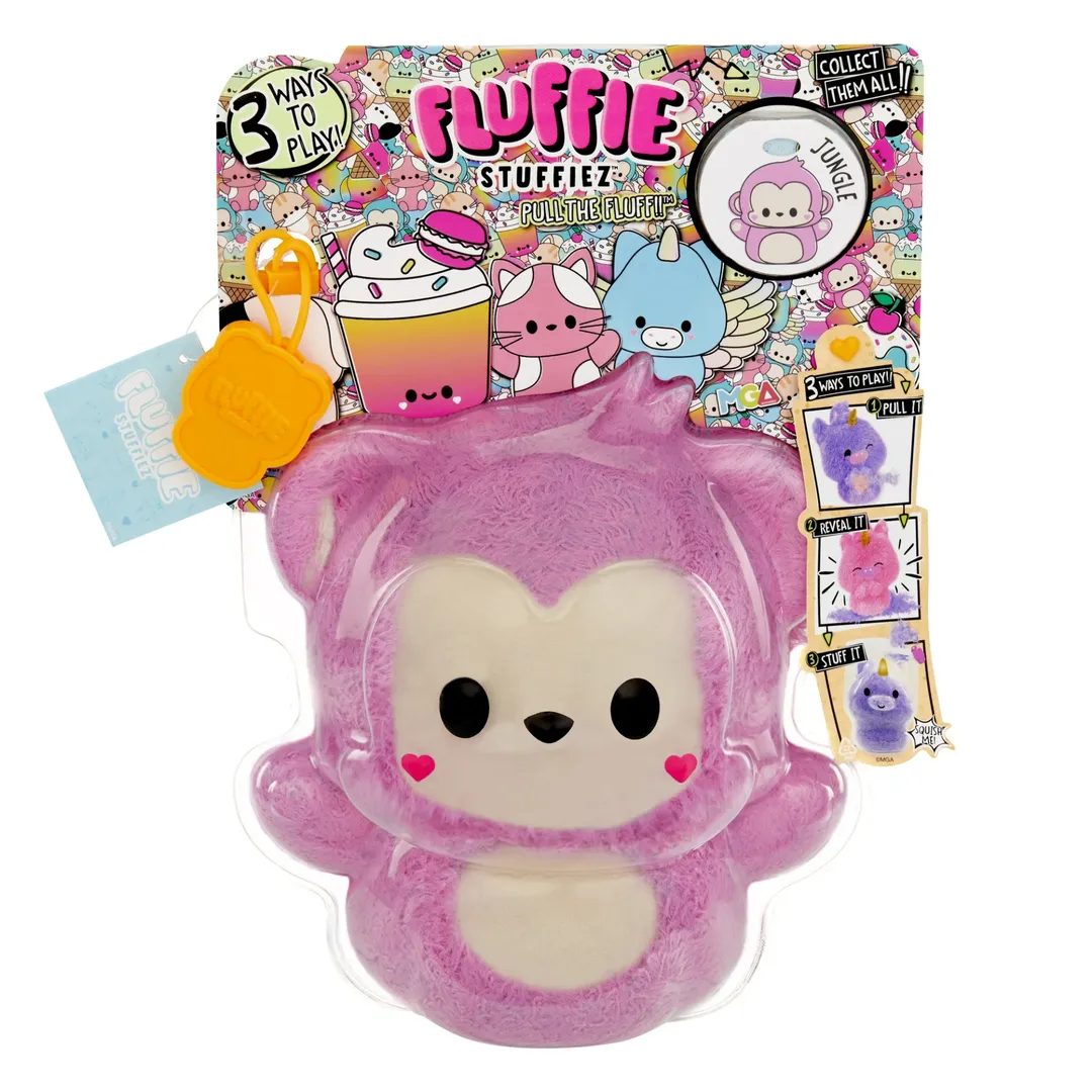 Fluffie Stuffiez Mono Rosado Pequeño