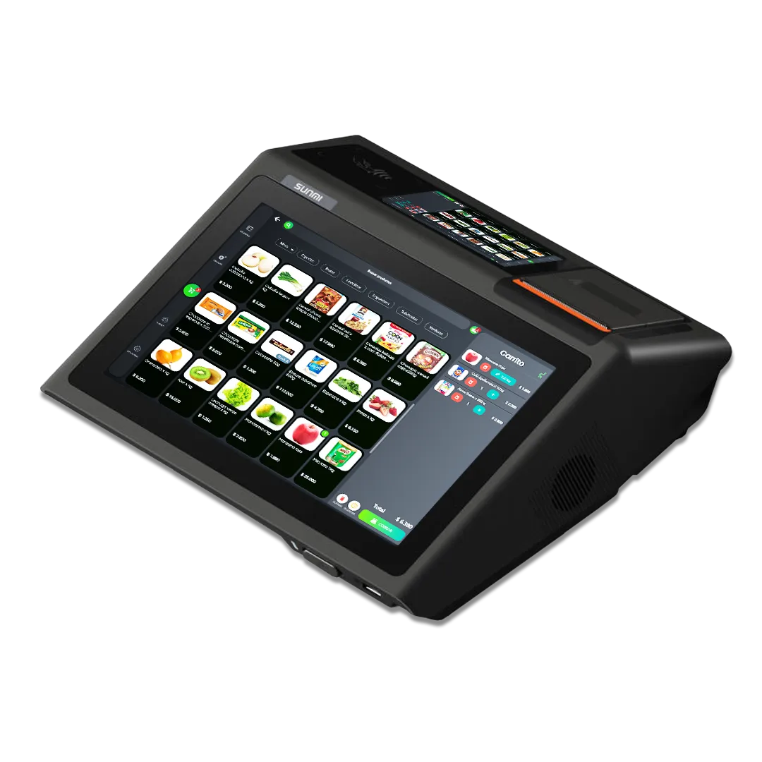Sunmi - Caja Registradora Digital doble pantalla Android con impresora 58mm