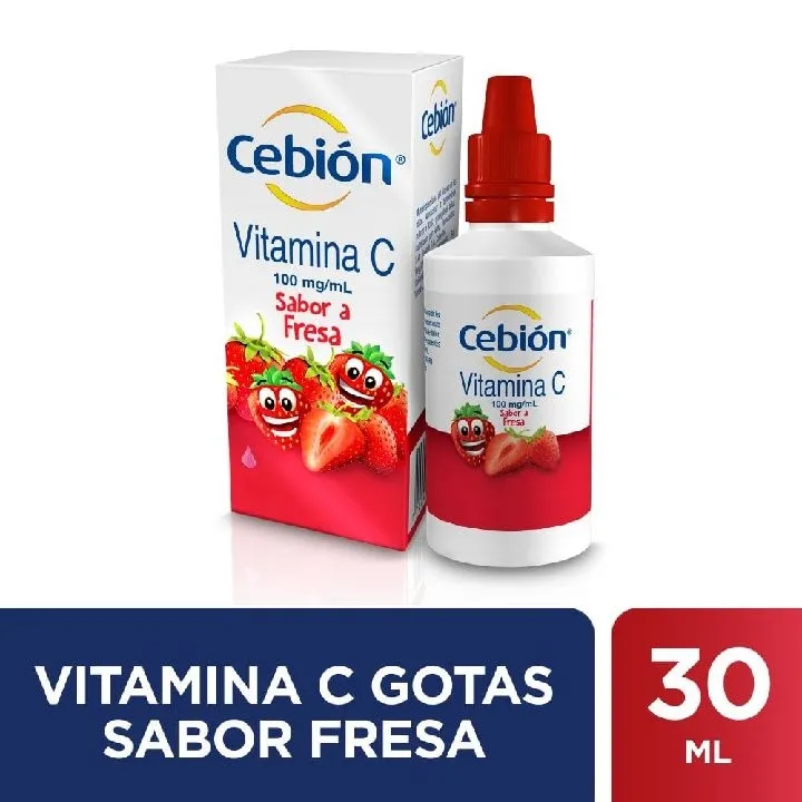 Cebion gotas 30ml sabor fresa + vitamina c )